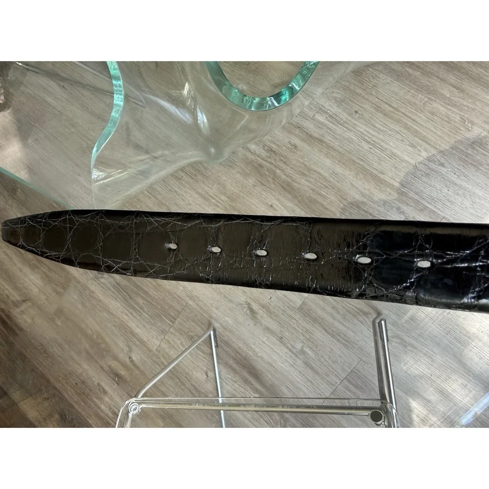 Torino Elite South American Caiman Leather Belt Black Size 40 Made in USA